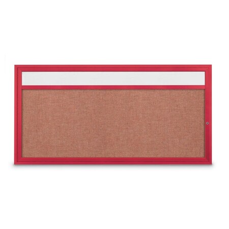 United Visual Products Slim Enclosed Corkboard, 36"x36", White Alum Frame/Black UVEB3636-WHITE-BLACK